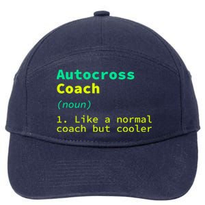 Autocross Coach Definition Funny Auto Racing Humor Great Gift 7-Panel Snapback Hat