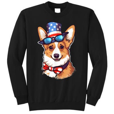 Atriotic Corgi Dog Fourth Of July 4th America Flag Sweatshirt