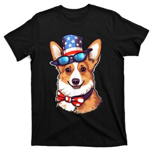 Atriotic Corgi Dog Fourth Of July 4th America Flag T-Shirt