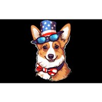 Atriotic Corgi Dog Fourth Of July 4th America Flag Bumper Sticker