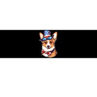 Atriotic Corgi Dog Fourth Of July 4th America Flag Bumper Sticker