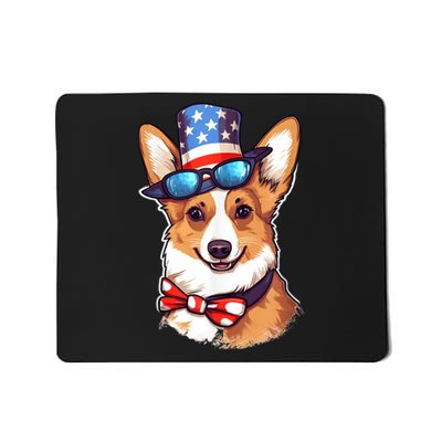 Atriotic Corgi Dog Fourth Of July 4th America Flag Mousepad