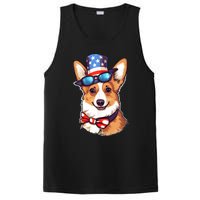 Atriotic Corgi Dog Fourth Of July 4th America Flag PosiCharge Competitor Tank