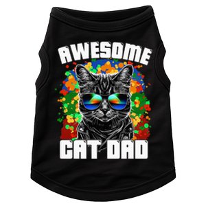 Awesome Cat Dad Featuring Sunglasses Funny Cat Lover Doggie Tank