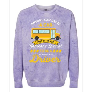 Anyone Can Drive Car Someone Special To Be School Bus Driver Funny Gift Colorblast Crewneck Sweatshirt