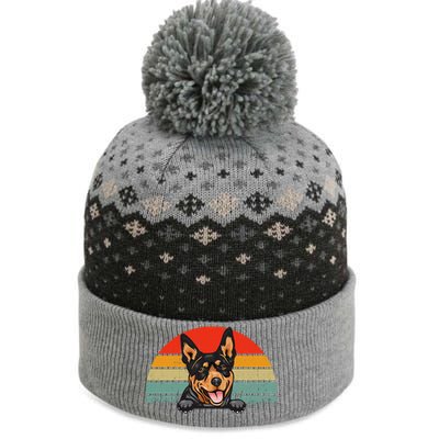 Australian Cattle Dog Vintage Distressed Retro Style The Baniff Cuffed Pom Beanie