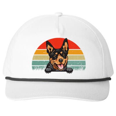 Australian Cattle Dog Vintage Distressed Retro Style Snapback Five-Panel Rope Hat