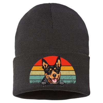 Australian Cattle Dog Vintage Distressed Retro Style Sustainable Knit Beanie