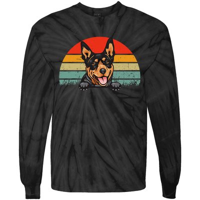 Australian Cattle Dog Vintage Distressed Retro Style Tie-Dye Long Sleeve Shirt