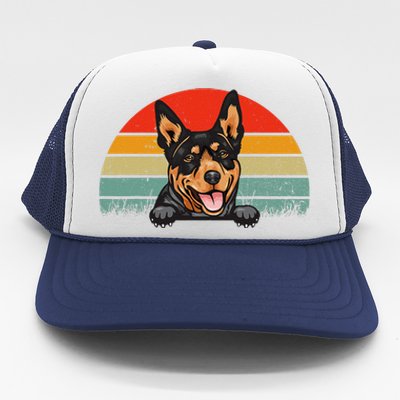 Australian Cattle Dog Vintage Distressed Retro Style Trucker Hat