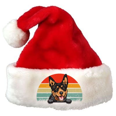 Australian Cattle Dog Vintage Distressed Retro Style Premium Christmas Santa Hat