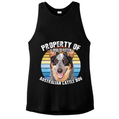 Australian Cattle Dog Blue Retro Property Of Cute Dog Ladies PosiCharge Tri-Blend Wicking Tank