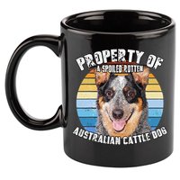 Australian Cattle Dog Blue Retro Property Of Cute Dog 11oz C Handle Ceramic Mug