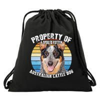 Australian Cattle Dog Blue Retro Property Of Cute Dog Drawstring Bag