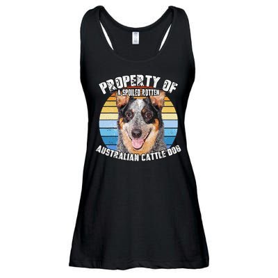 Australian Cattle Dog Blue Retro Property Of Cute Dog Ladies Essential Flowy Tank