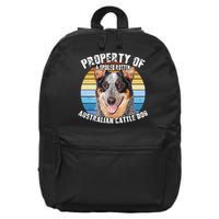 Australian Cattle Dog Blue Retro Property Of Cute Dog 16 in Basic Backpack