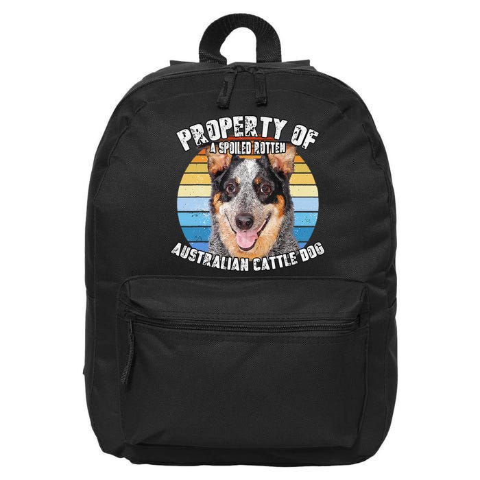 Australian Cattle Dog Blue Retro Property Of Cute Dog 16 in Basic Backpack