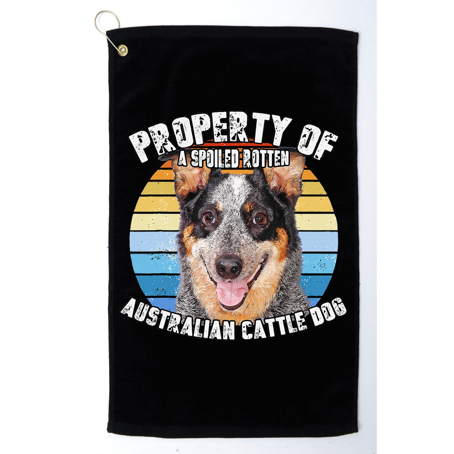 Australian Cattle Dog Blue Retro Property Of Cute Dog Golf Towel