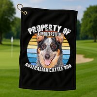 Australian Cattle Dog Blue Retro Property Of Cute Dog Golf Towel