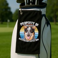 Australian Cattle Dog Blue Retro Property Of Cute Dog Golf Towel