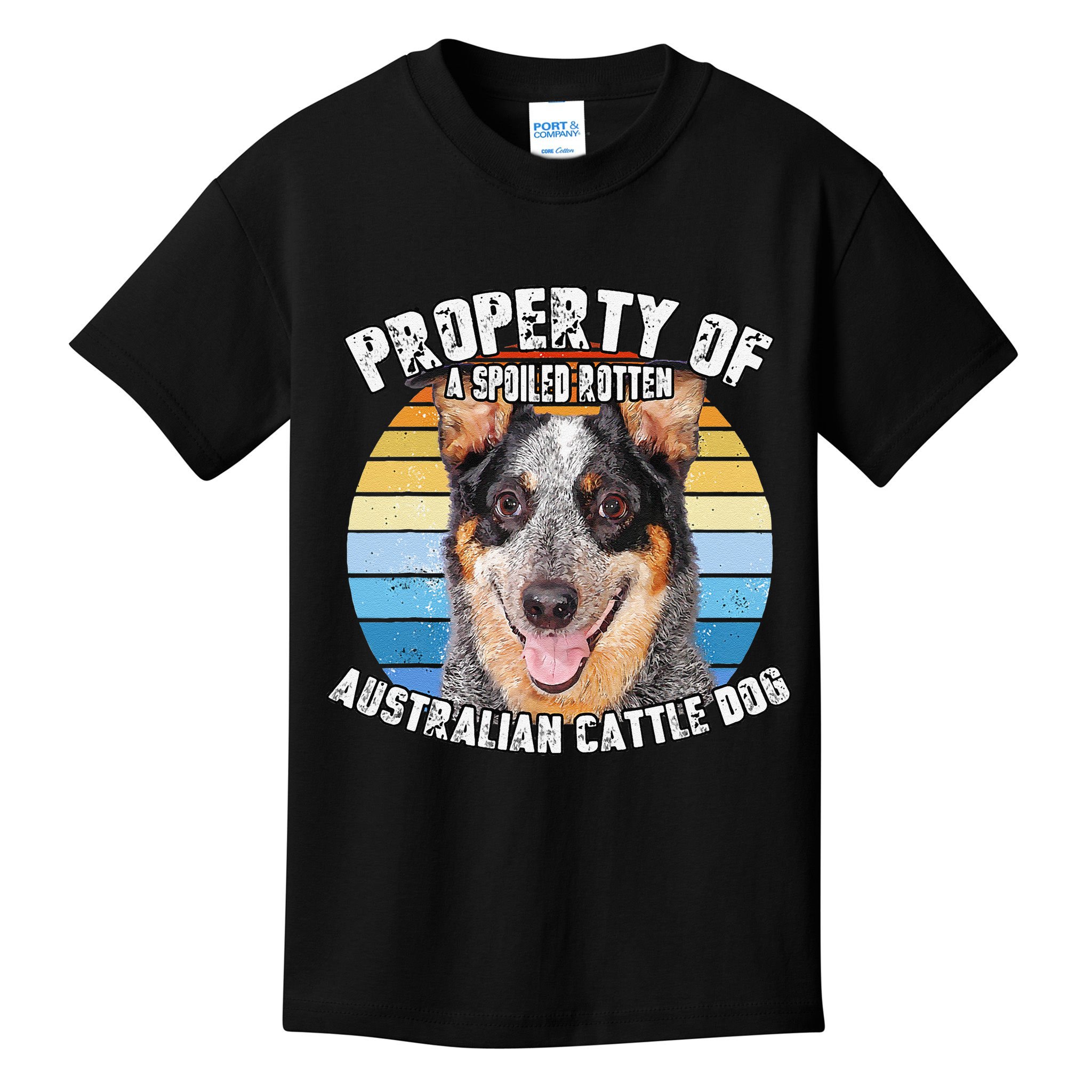 Australian Cattle Dog Blue Retro Property Of Cute Dog Kids T-Shirt