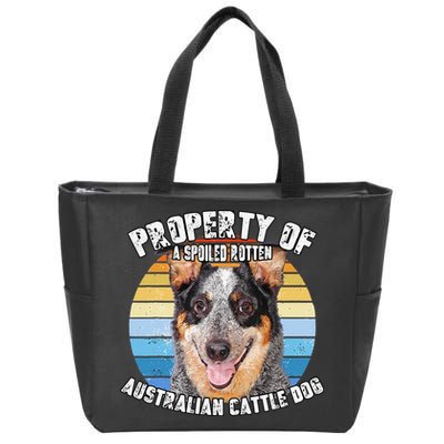 Australian Cattle Dog Blue Retro Property Of Cute Dog Zip Tote Bag
