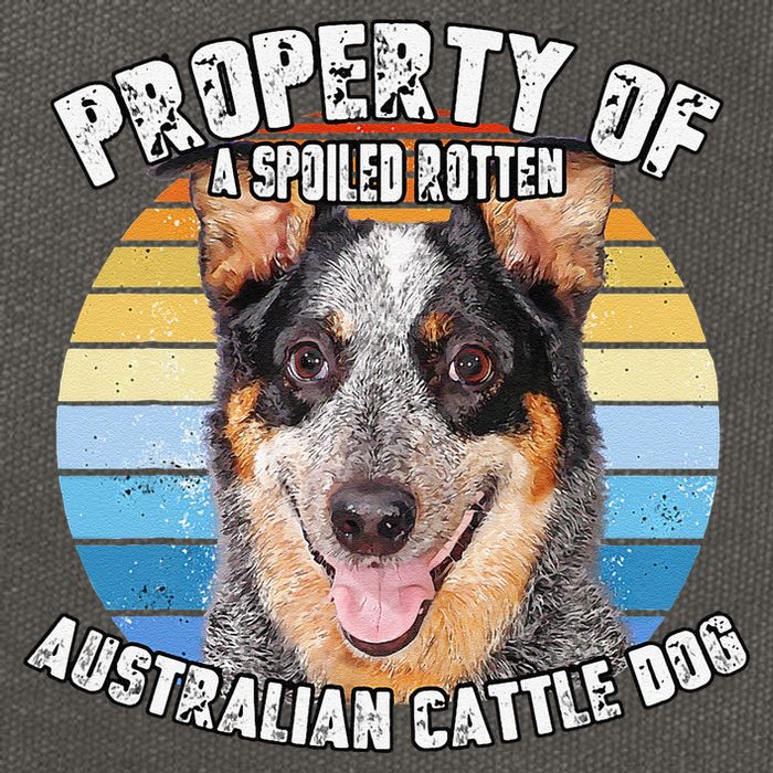 Australian Cattle Dog Blue Retro Property Of Cute Dog Cotton Canvas Backpack