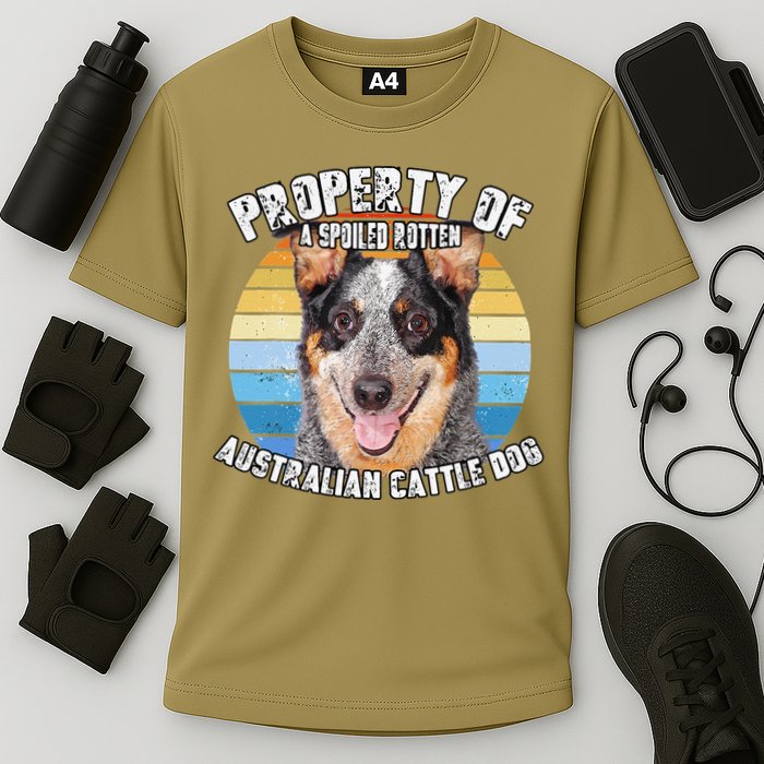 Australian Cattle Dog Blue Retro Property Of Cute Dog Performance Shirt