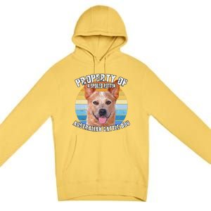 Australian Cattle Dog Red Retro Property Of Cute Dog Premium Pullover Hoodie