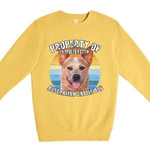 Australian Cattle Dog Red Retro Property Of Cute Dog Premium Crewneck Sweatshirt