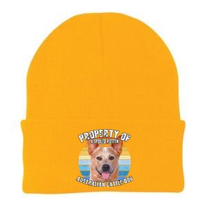 Australian Cattle Dog Red Retro Property Of Cute Dog Knit Cap Winter Beanie