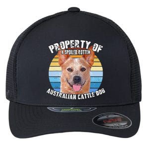 Australian Cattle Dog Red Retro Property Of Cute Dog Flexfit Unipanel Trucker Cap