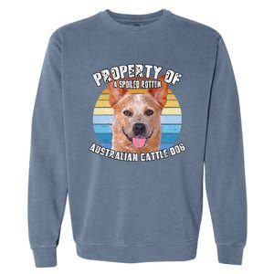 Australian Cattle Dog Red Retro Property Of Cute Dog Garment-Dyed Sweatshirt