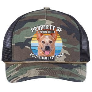 Australian Cattle Dog Red Retro Property Of Cute Dog Retro Rope Trucker Hat Cap