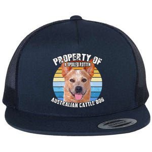 Australian Cattle Dog Red Retro Property Of Cute Dog Flat Bill Trucker Hat