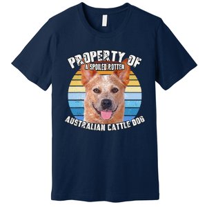 Australian Cattle Dog Red Retro Property Of Cute Dog Premium T-Shirt