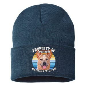 Australian Cattle Dog Red Retro Property Of Cute Dog Sustainable Knit Beanie