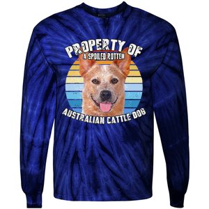 Australian Cattle Dog Red Retro Property Of Cute Dog Tie-Dye Long Sleeve Shirt