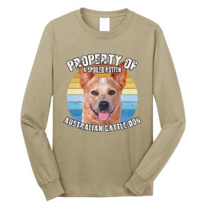 Australian Cattle Dog Red Retro Property Of Cute Dog Long Sleeve Shirt