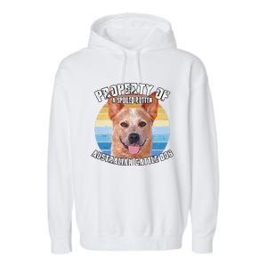 Australian Cattle Dog Red Retro Property Of Cute Dog Garment-Dyed Fleece Hoodie