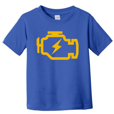 Amber Car Engine Dashboard Warning Light Funny Mechanic Cute Gift Toddler T-Shirt