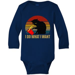 Angry Cat Evil Baby Long Sleeve Bodysuit