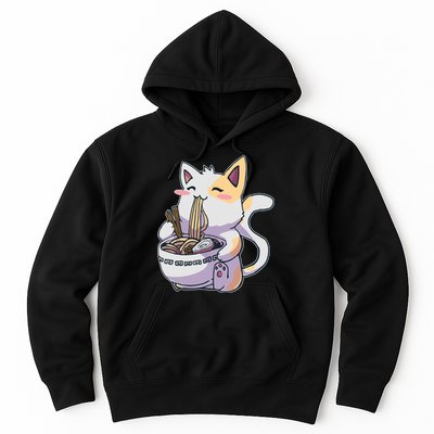 Anime Cat Eating Ramen Hoodie