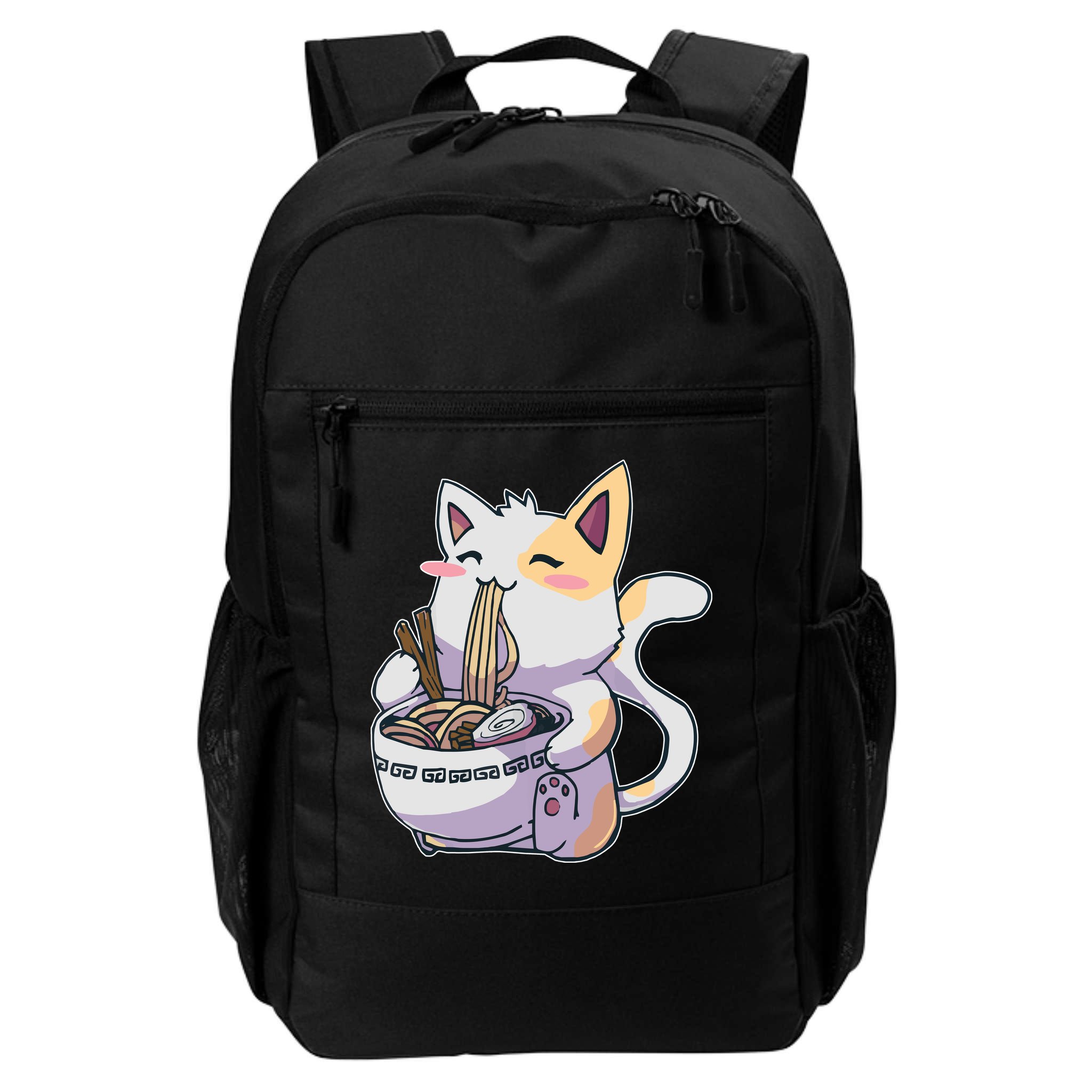 Anime Cat Eating Ramen Backpack