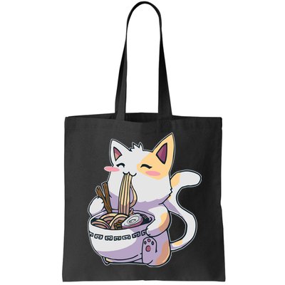 Anime Cat Eating Ramen Bag