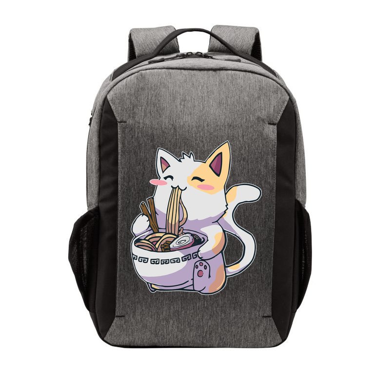 Anime Cat Eating Ramen Vector Backpack