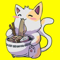 Anime Cat Eating Ramen 11oz C Handle Ceramic Mug