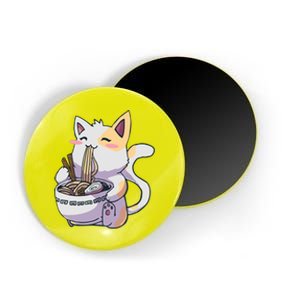 Anime Cat Eating Ramen Magnet