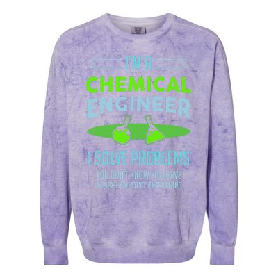 A Chemical Engineer I Solve Problems Chemical Engineering Colorblast Crewneck Sweatshirt