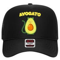 Avogato Cat Funny Vegan Avocado High Crown Mesh Back Trucker Hat